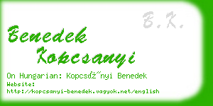 benedek kopcsanyi business card